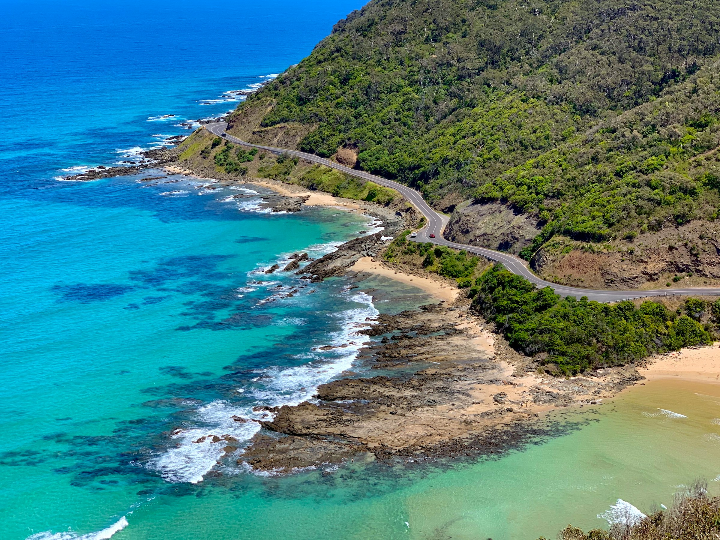Great Ocean Road areal view of Great Ocean Road