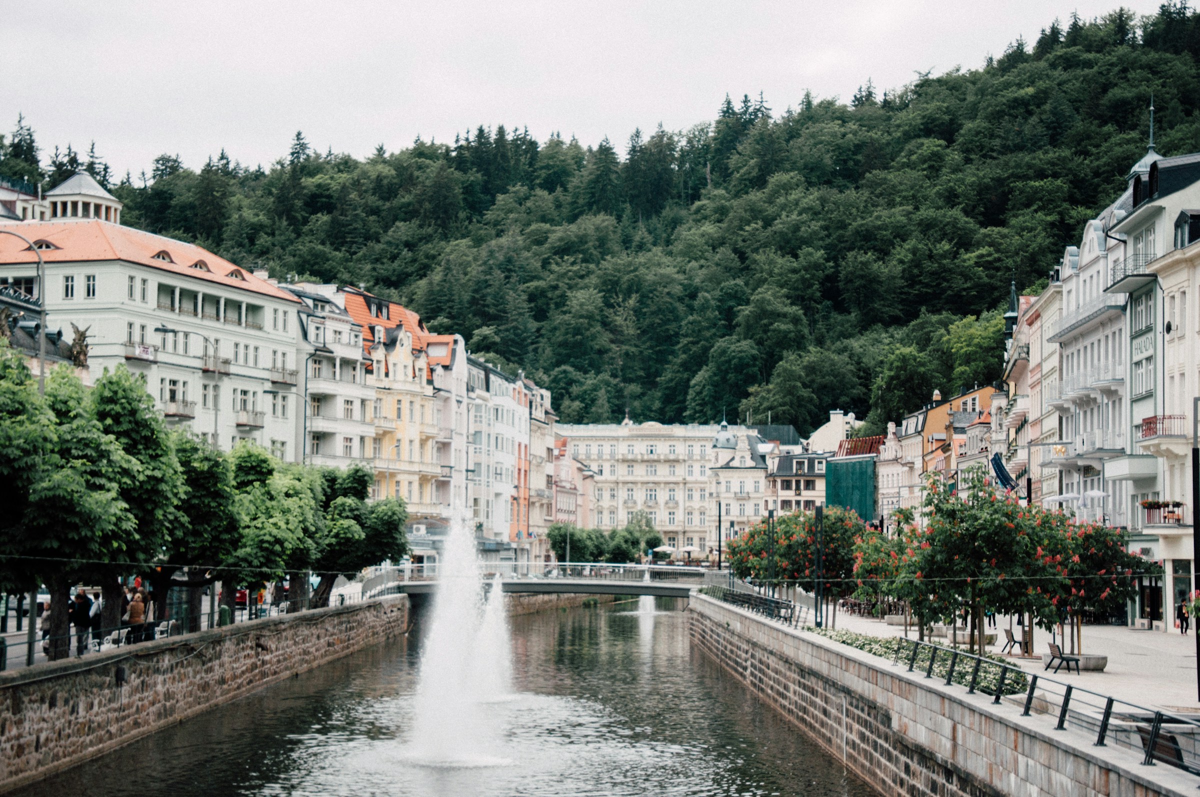Karlovy Vary thermal spring in Tepla River in Karlovy Vary