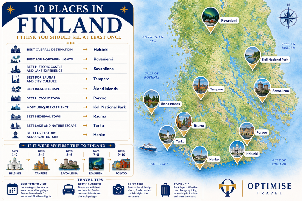 Finland at a Glance Places to visit in Finland based on your interests