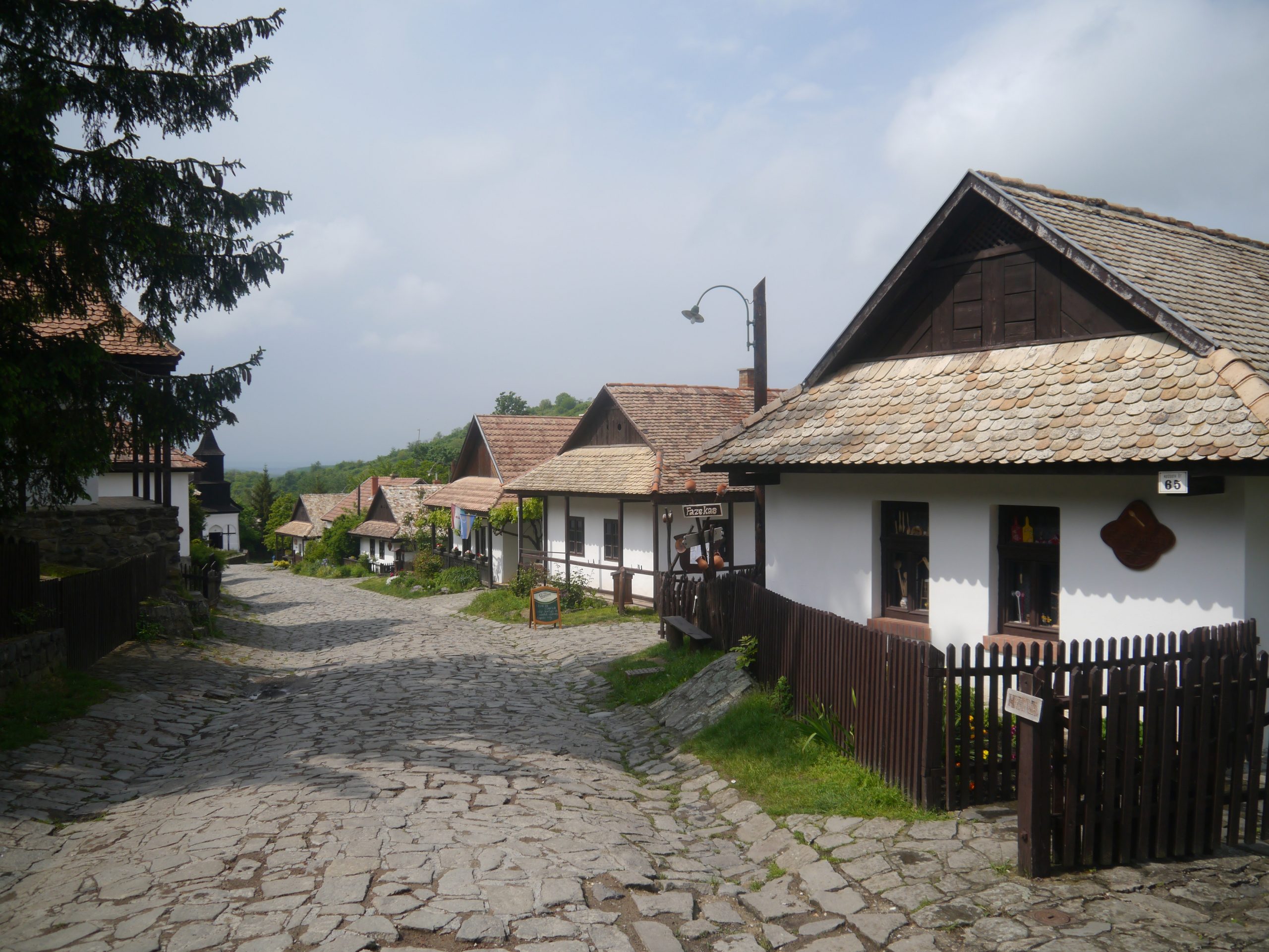 Hollókő whitewashed houses in Hollókő