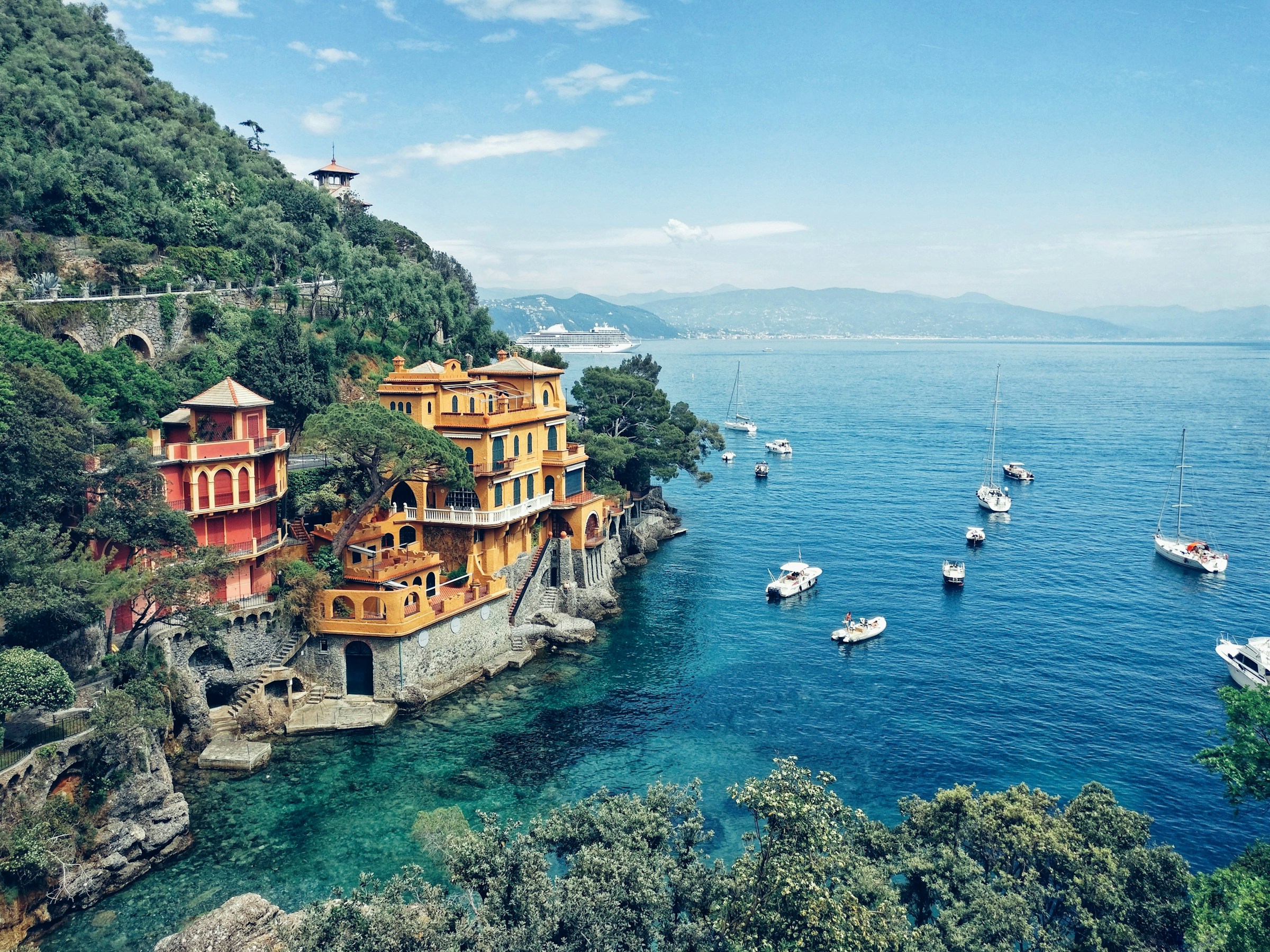 Portofino & the Ligurian Riviera sea shore cliffs of Portofino & the Ligurian Riviera