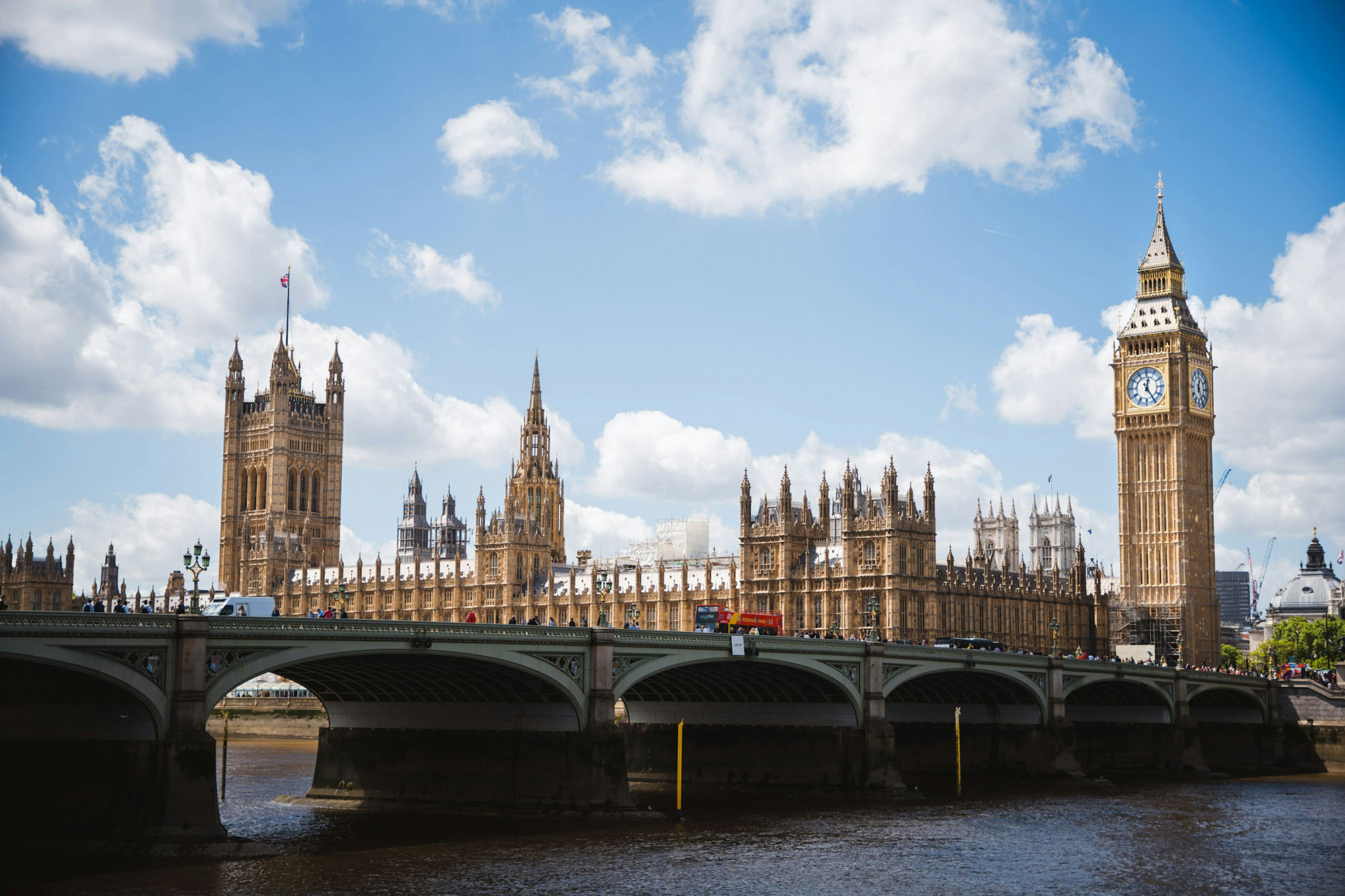 London Parliament on the Thames and The Big Ben in London