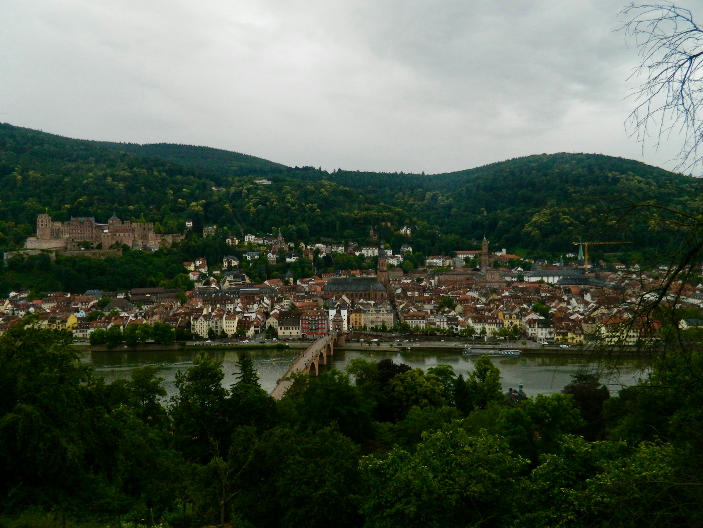 Heidelberg View from Philosophers' Walk toward Heidelberg