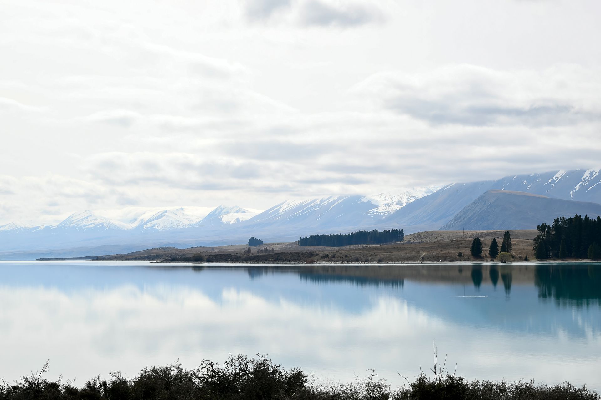New Zealand Lake Tekapo and Southern Alps in New Zealand