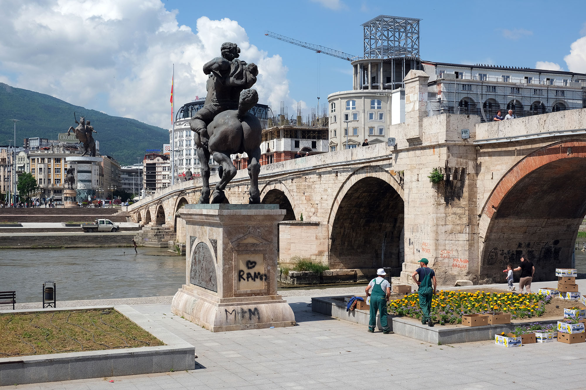 Skopje stone bridge in Skopje