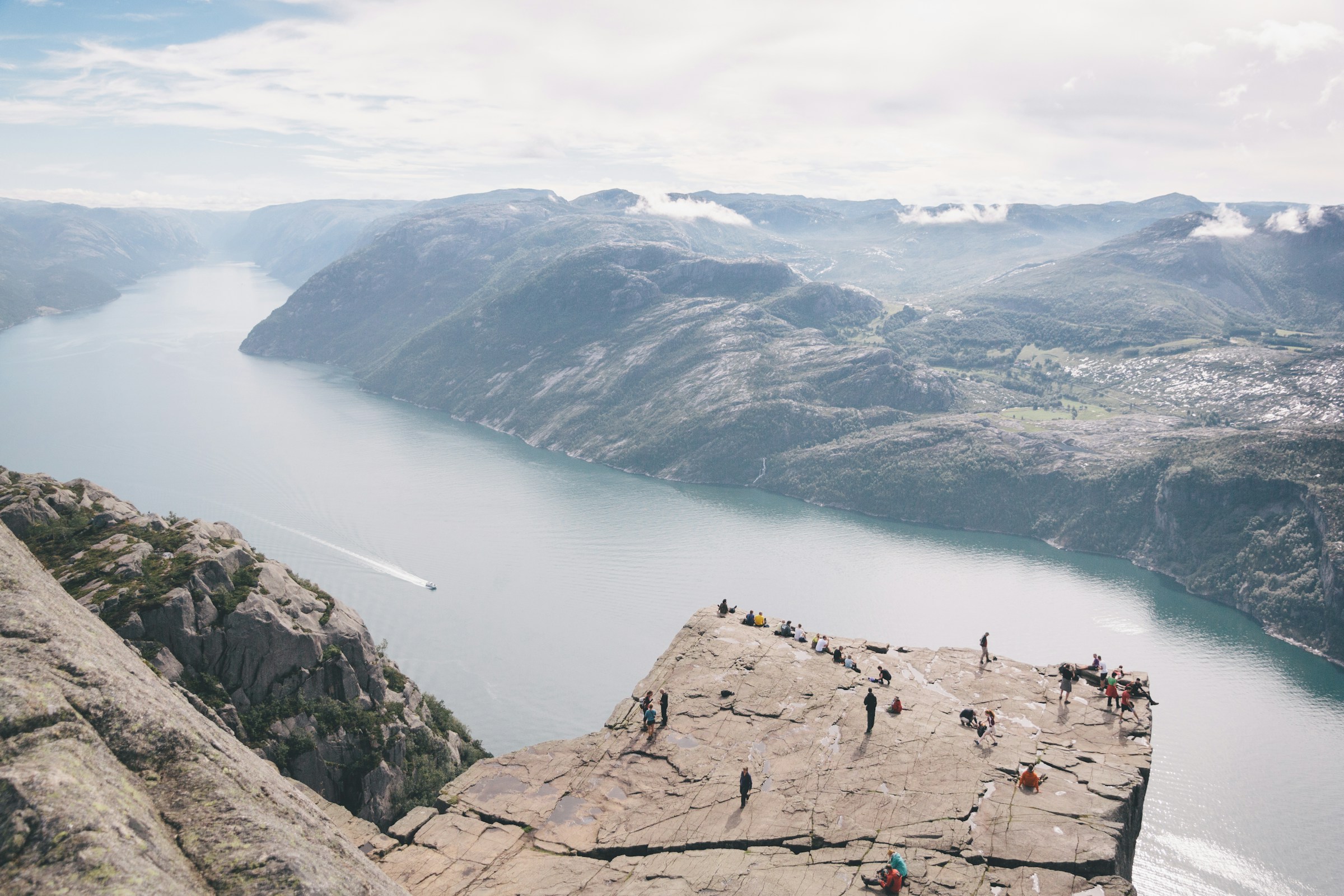 Preikestolen Pulpit Rock above Lysefjord in Preikestolen