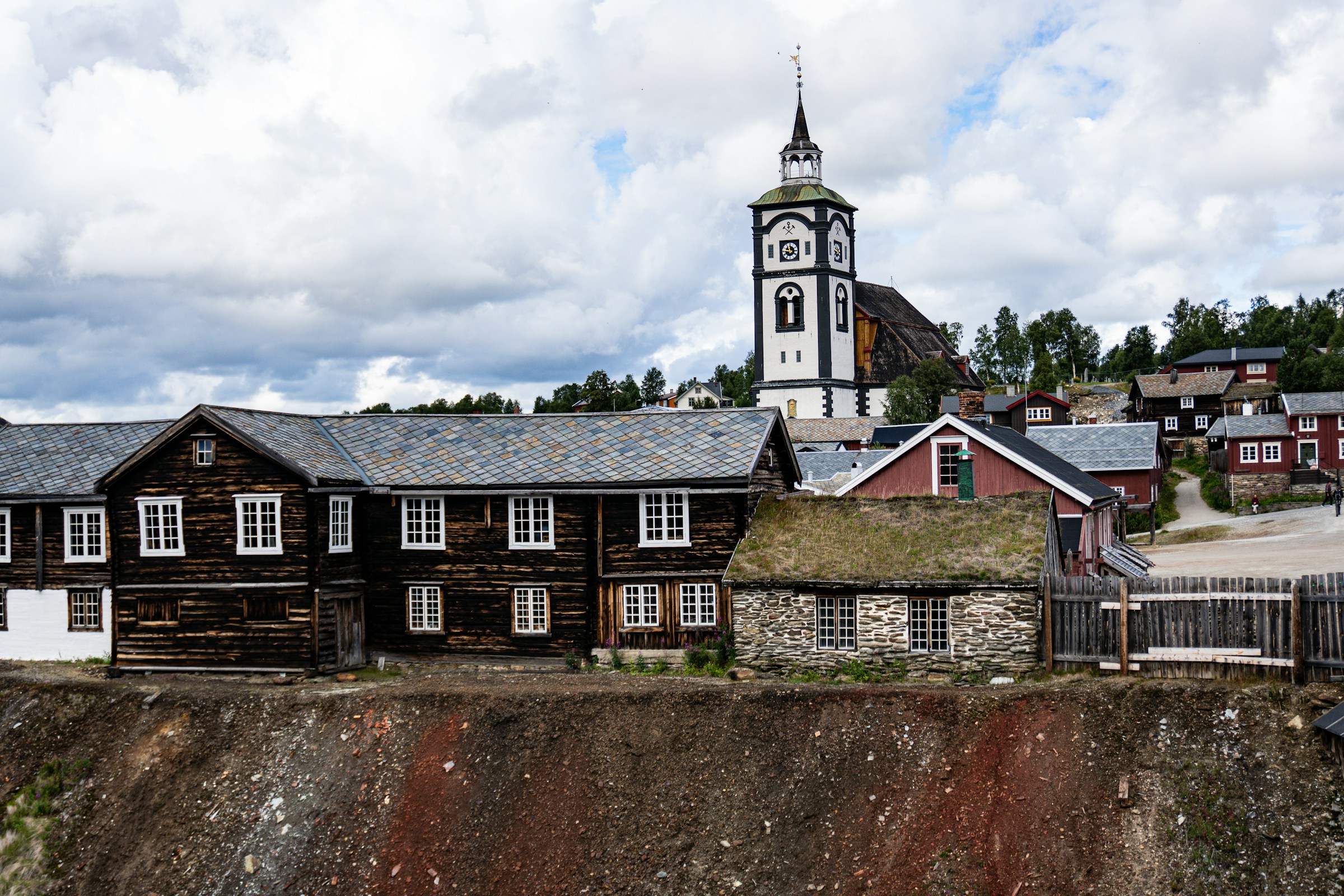 Røros Historic wooden mining town & Røros Church in Røros