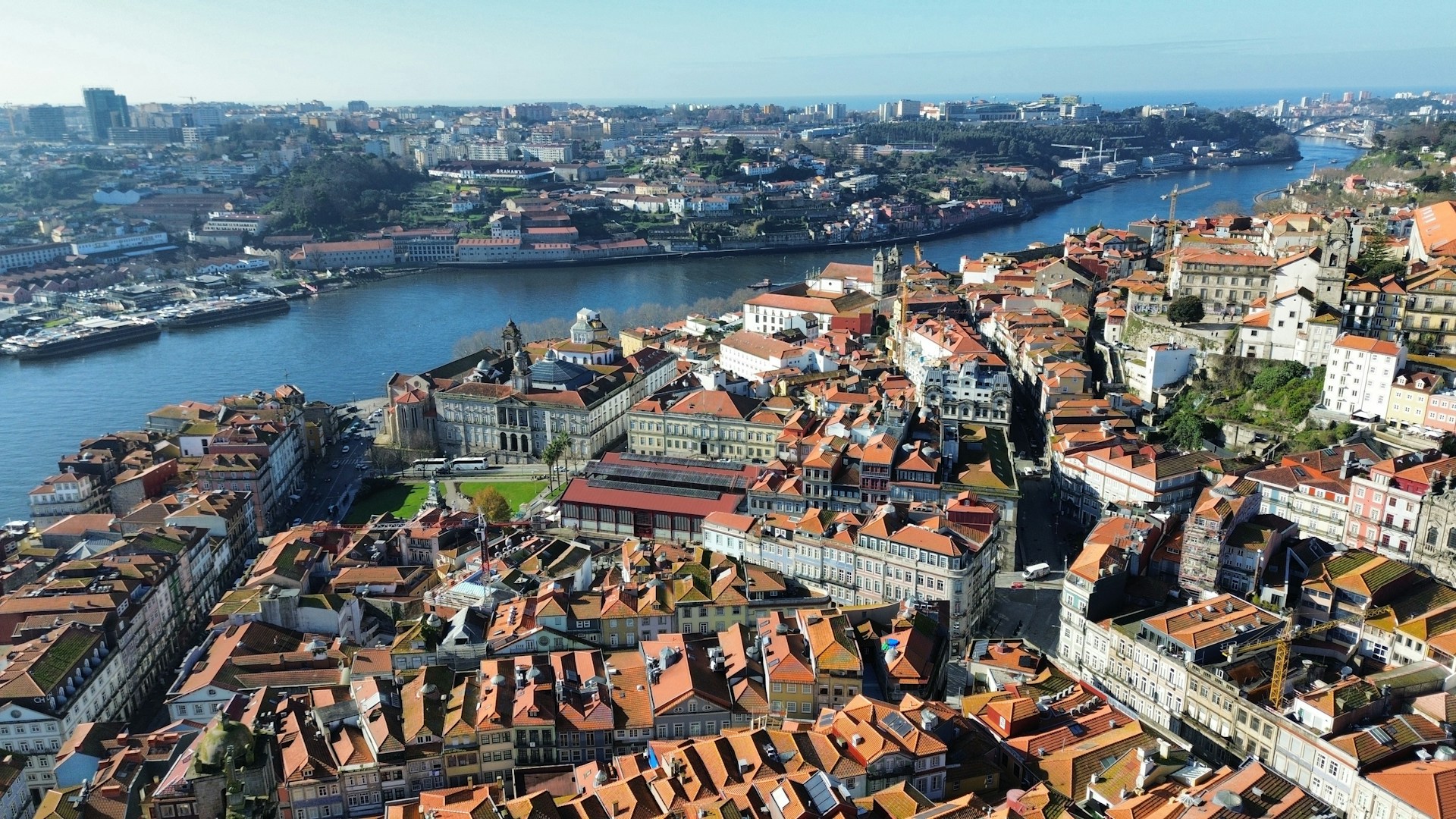 Portugal Porto's Ribeira district & Douro River in Portugal