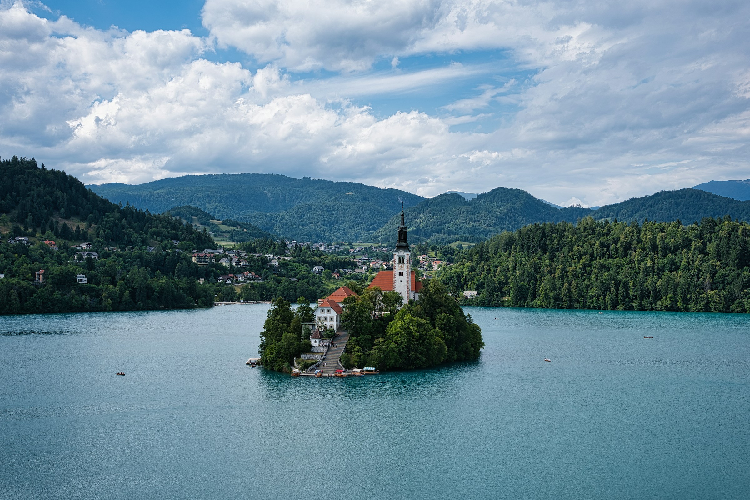 Lake Bled Bled Island and Church of the Assumption in Lake Bled