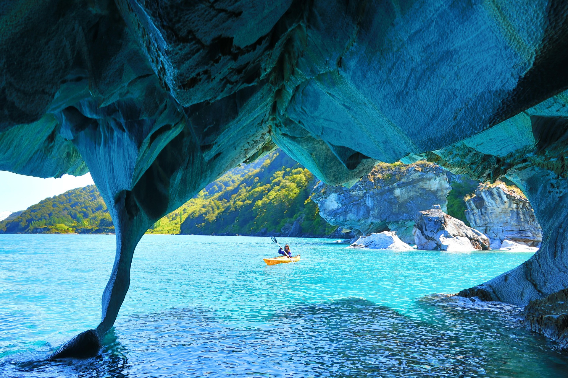 Carretera Austral Marble Caves / Catedral de Mármol on General Carrera Lake in Carretera Austral