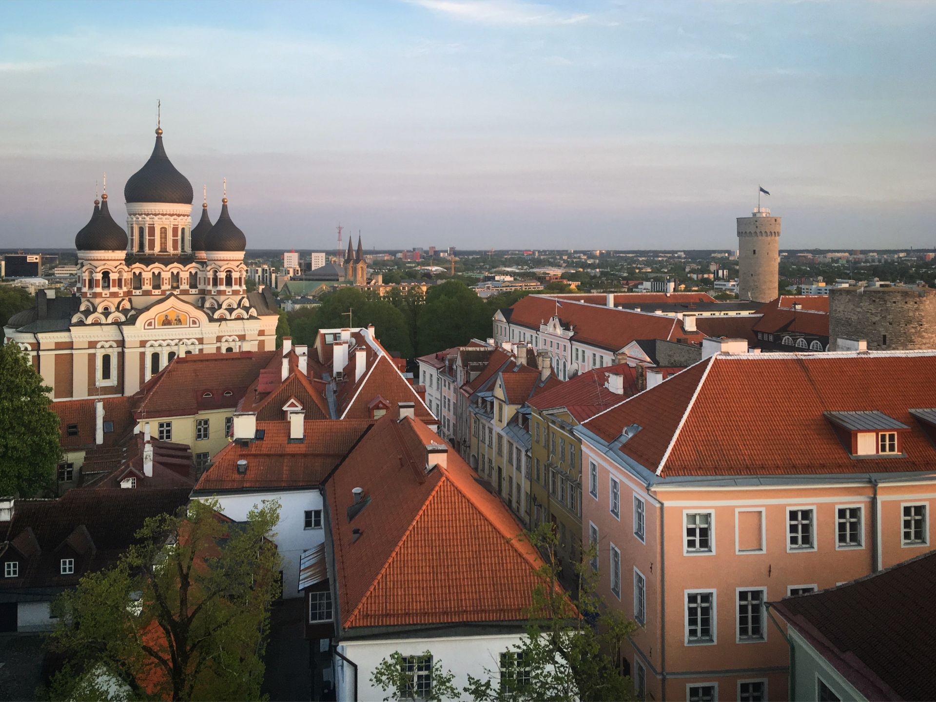 Tallinn Tallinn Old Town, red rooftops and Alexander Nevsky Cathedral from the Toompea area