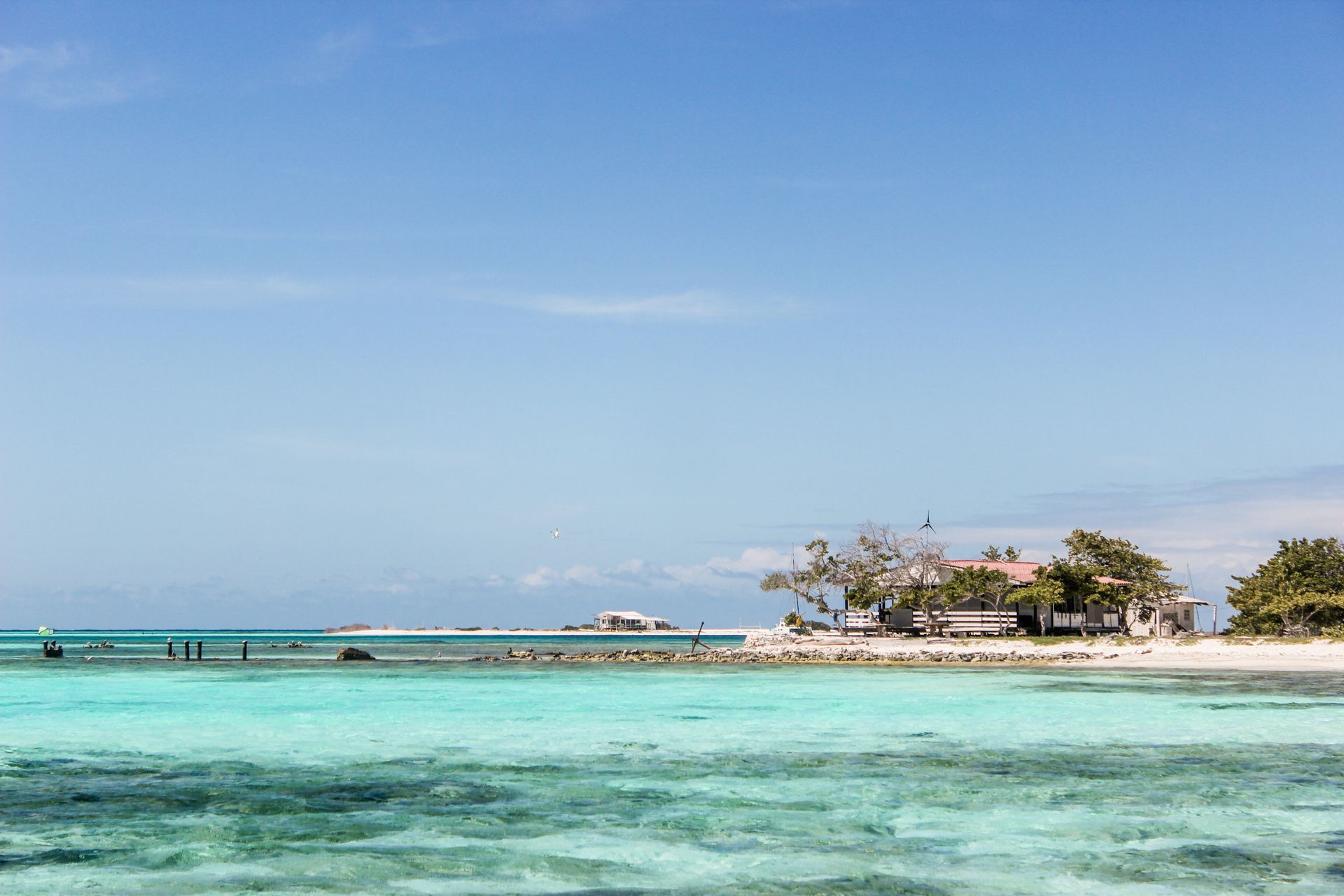 Los Roques tropical beach and turquoise shallows