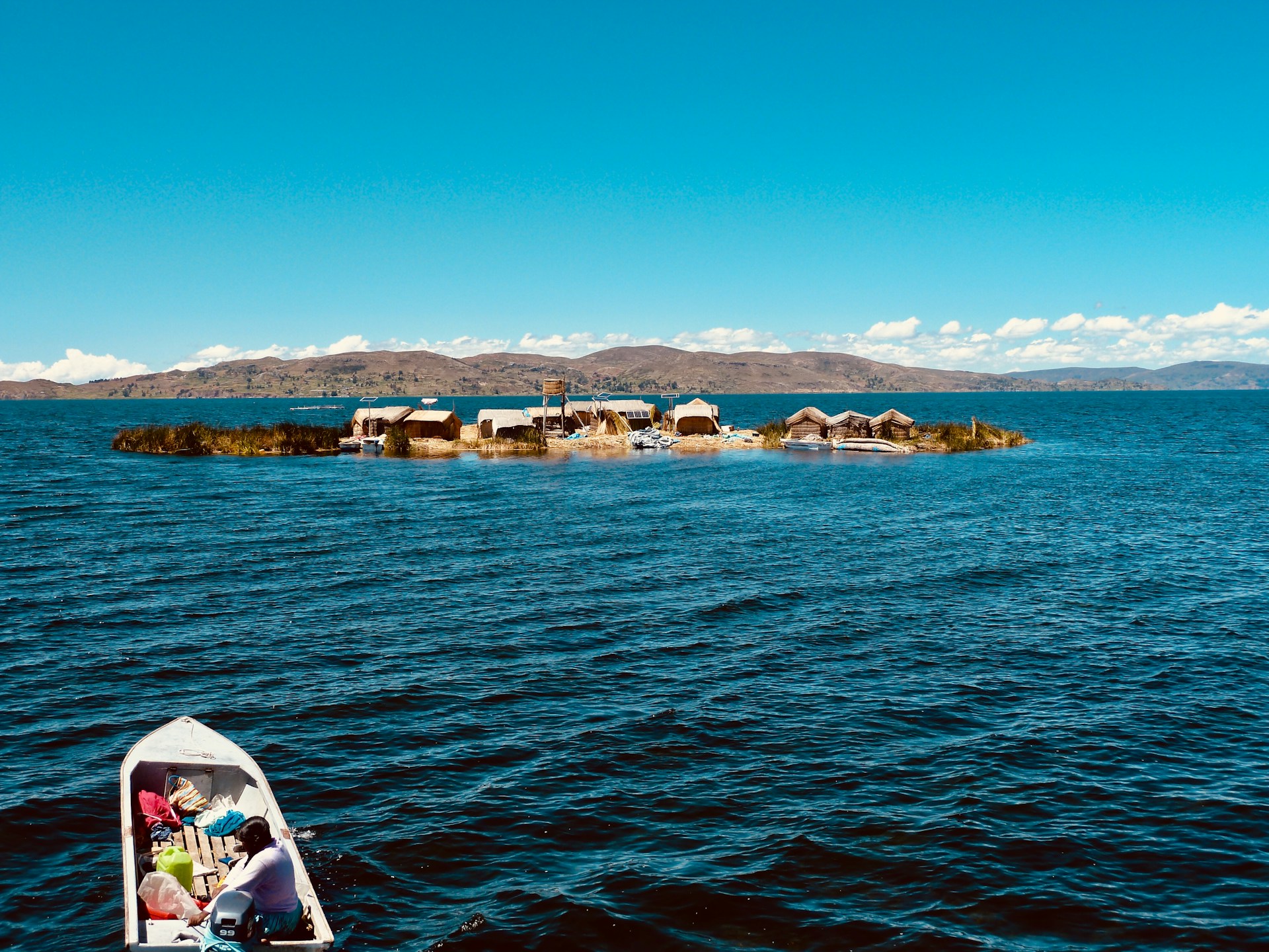 Floating Uros Islands in Lake Titicaca