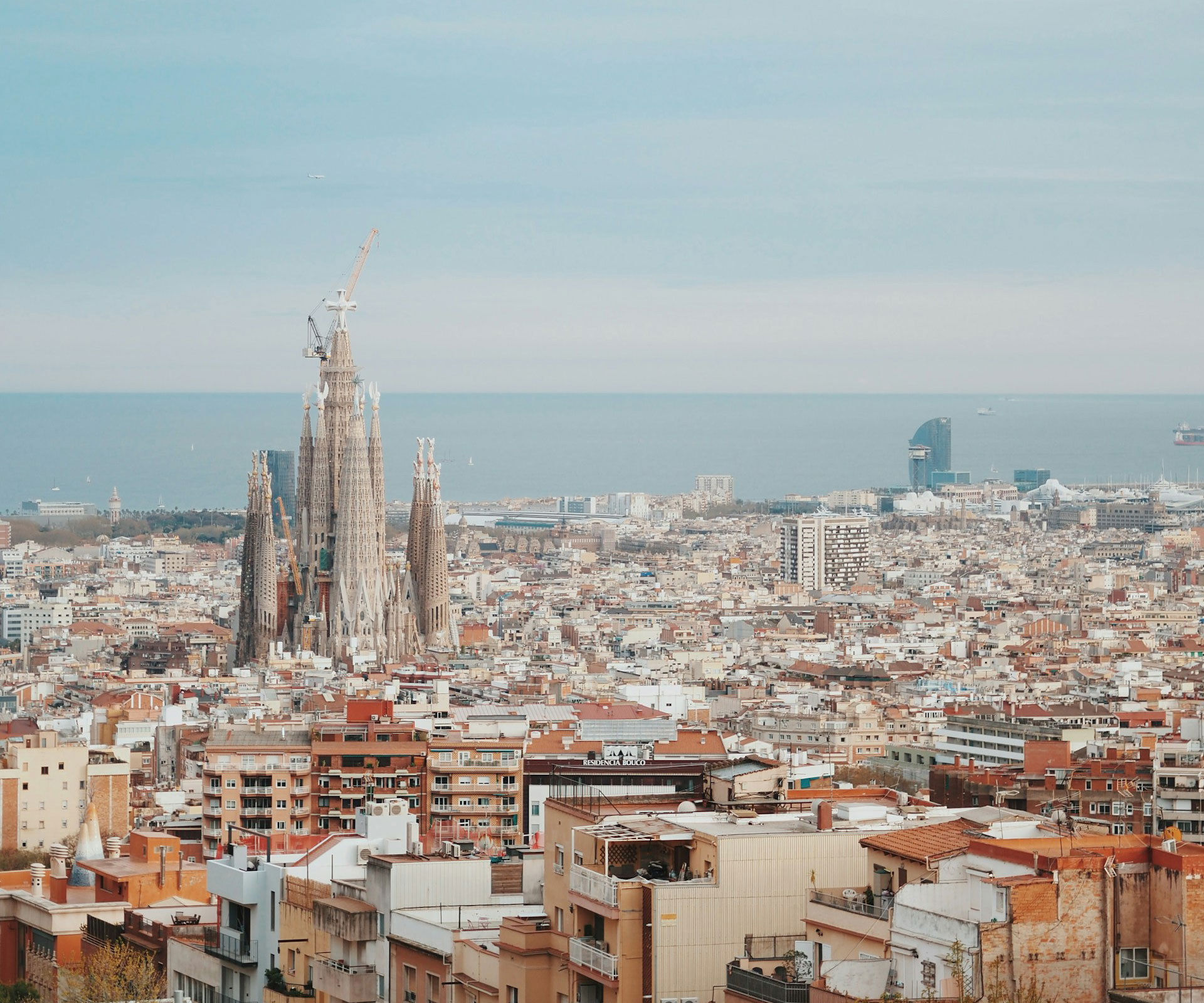 Barcelona Sagrada Família within Barcelona's skyline