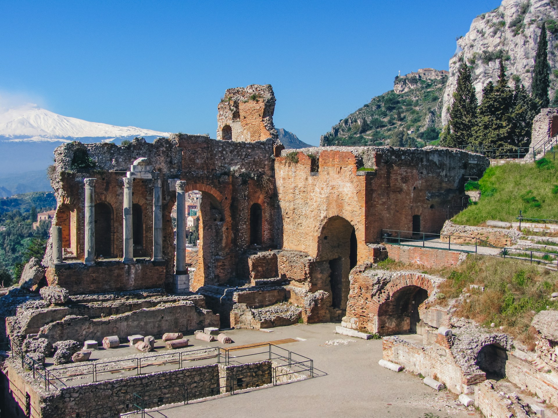 Ancient Greek Theatre of Taormina in Sicily, Italy