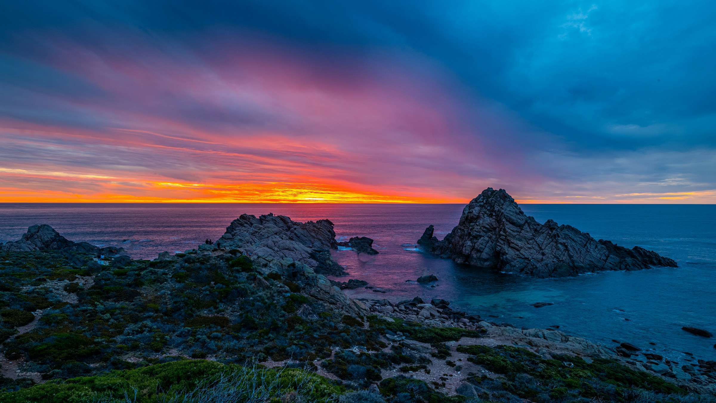 sunset view of  Sugarloaf Rock in Margaret River