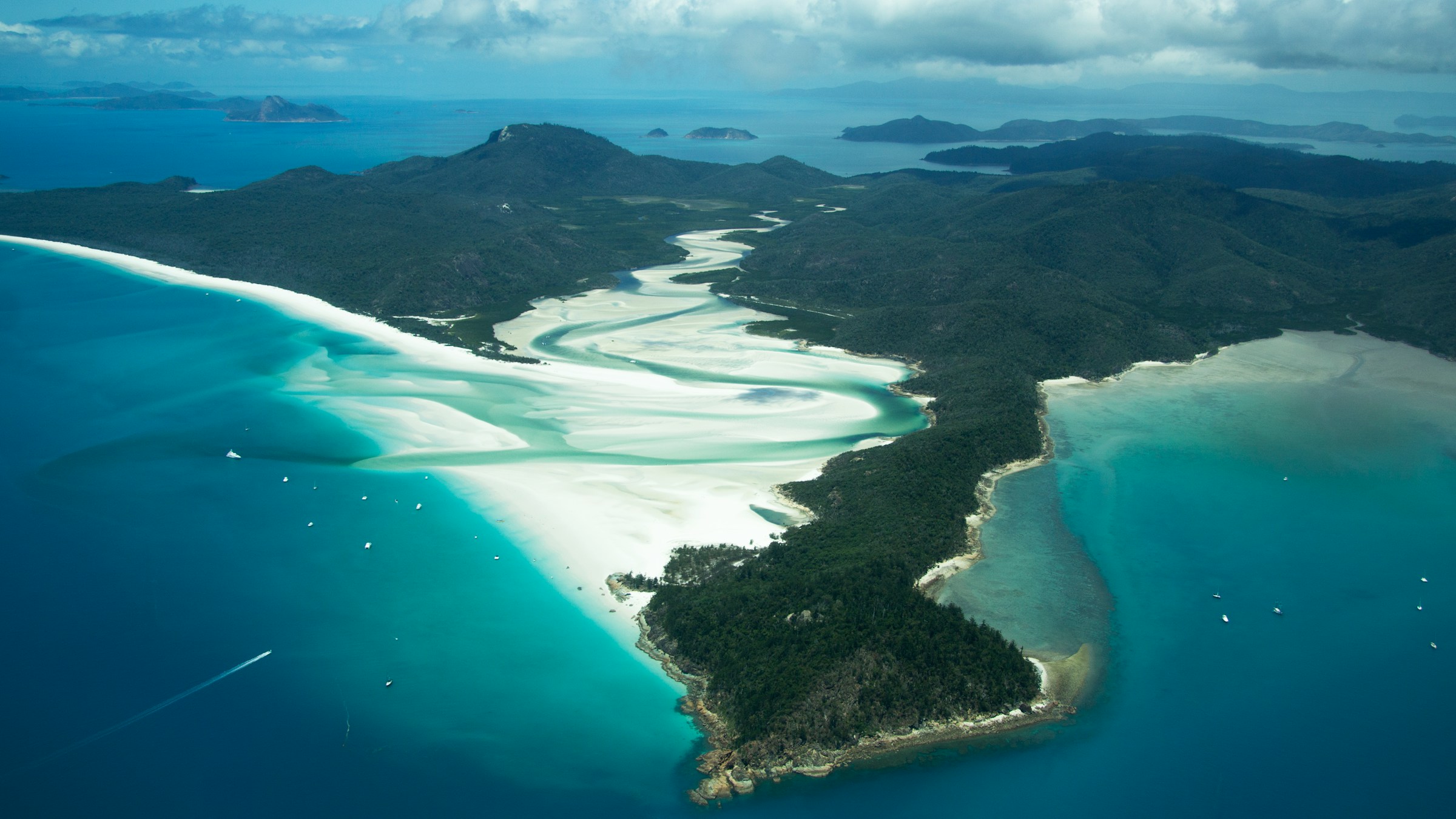 aerial view of Whitehaven Beach 