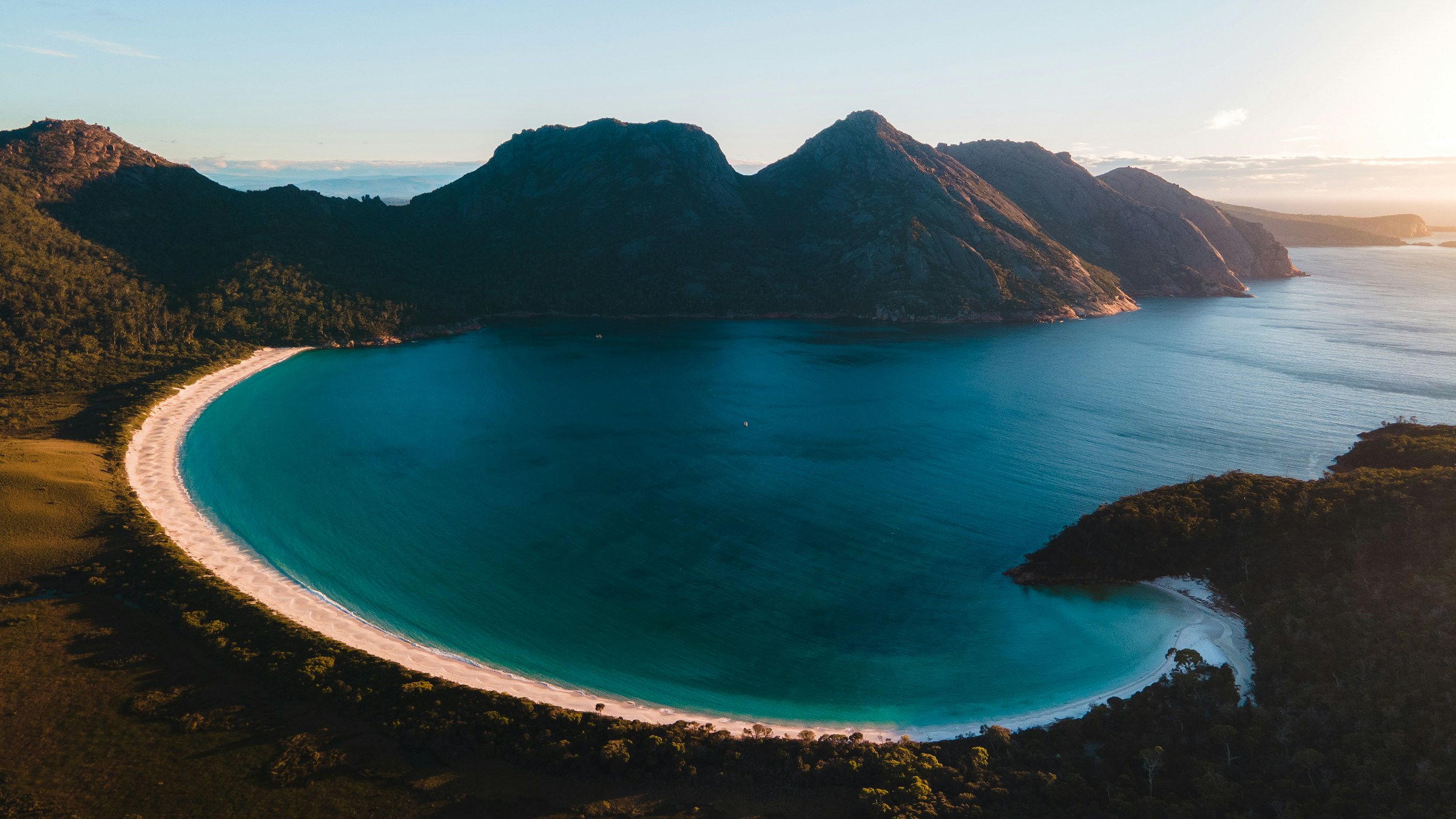 aerial view of Wineglass Bay