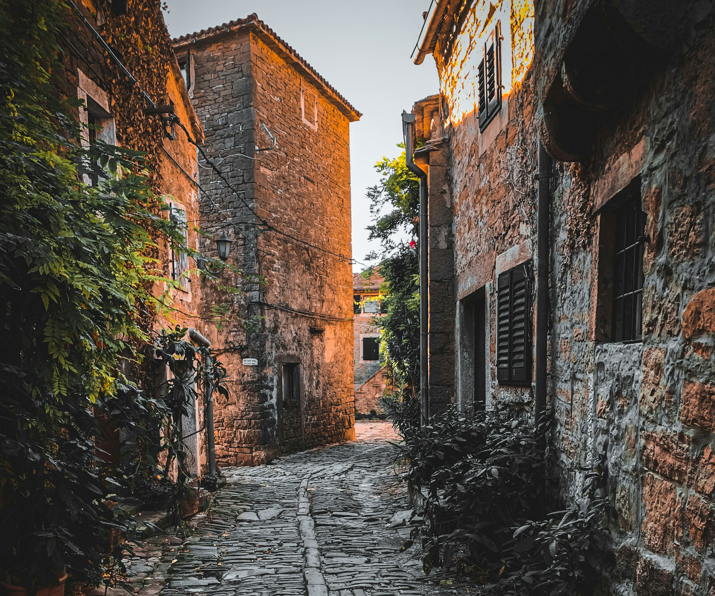 a street of Grožnjan in Istrian Interior