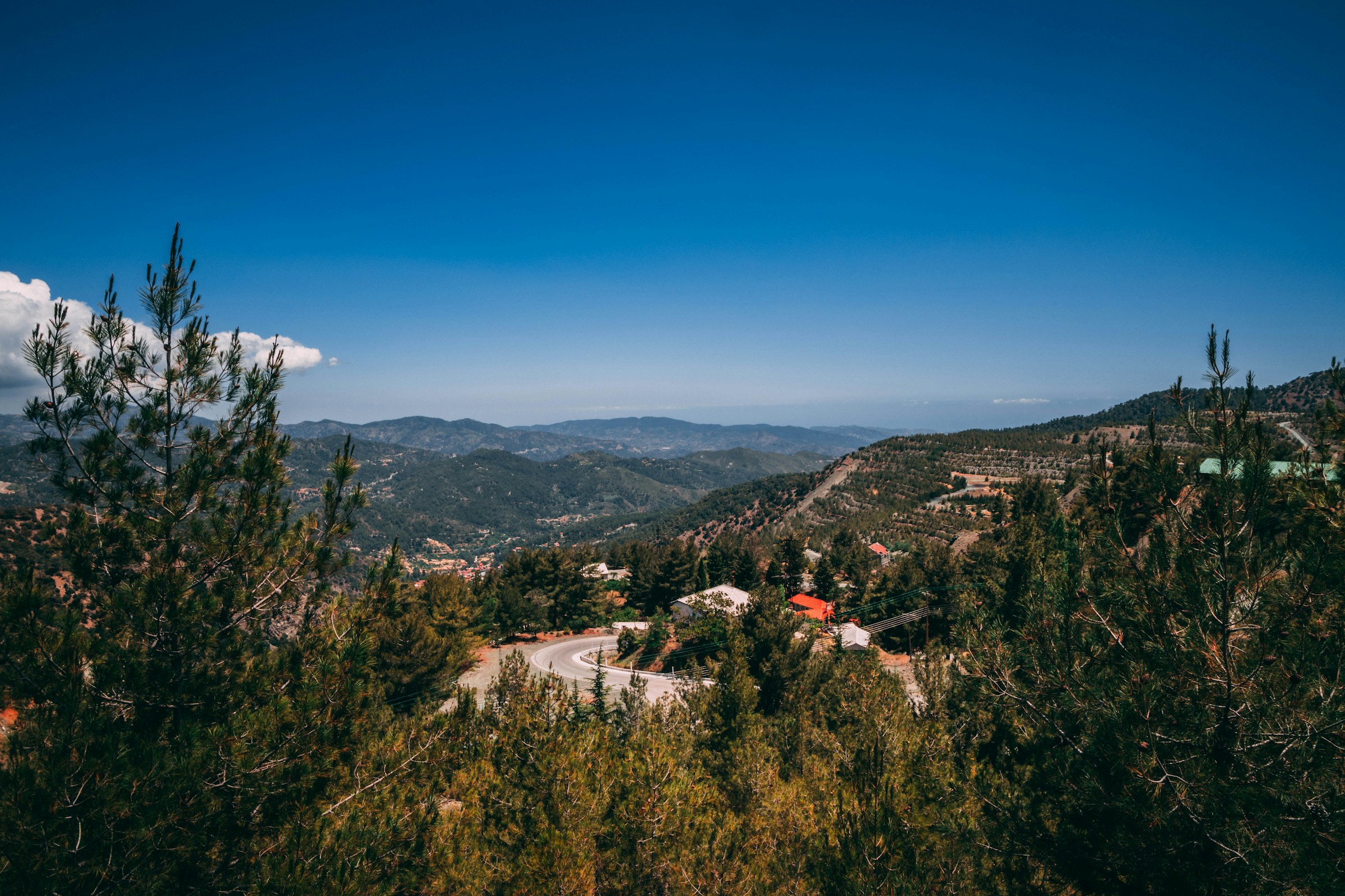 aerial view of Troodos Mountains