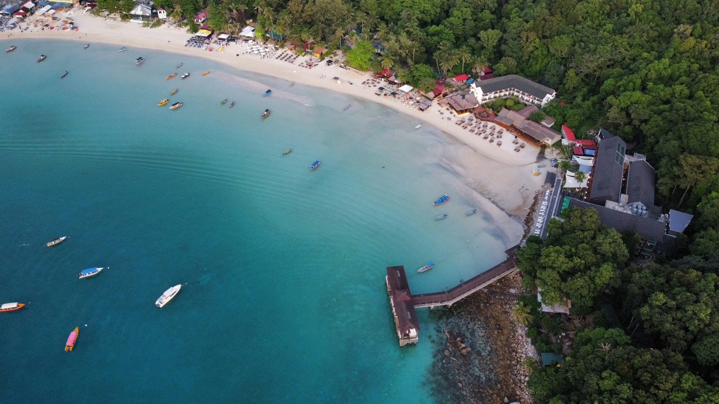 aerial view of  long beach in Perhentian Islands