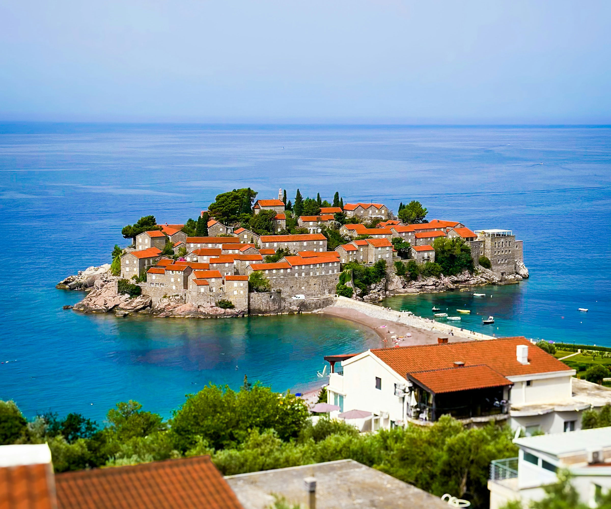 aerial view of Sveti Stefan