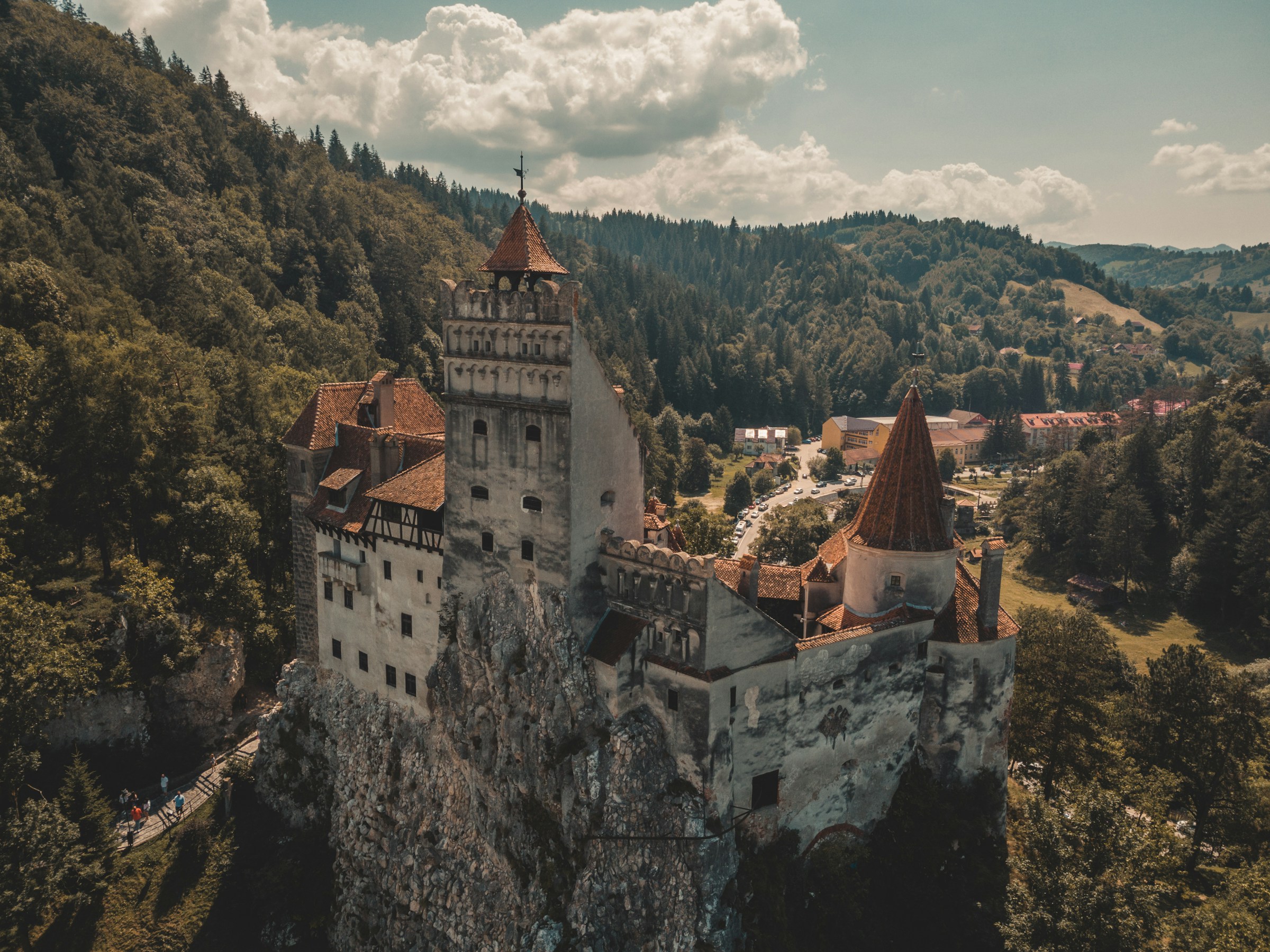 far view of Bran Castle