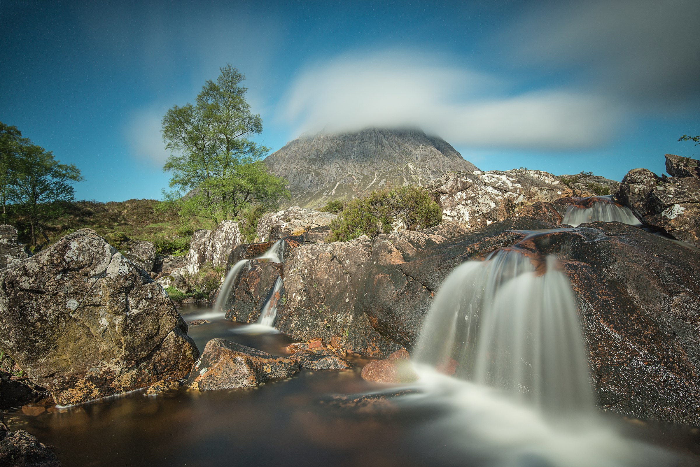 hillside waterfalls of Glencoe