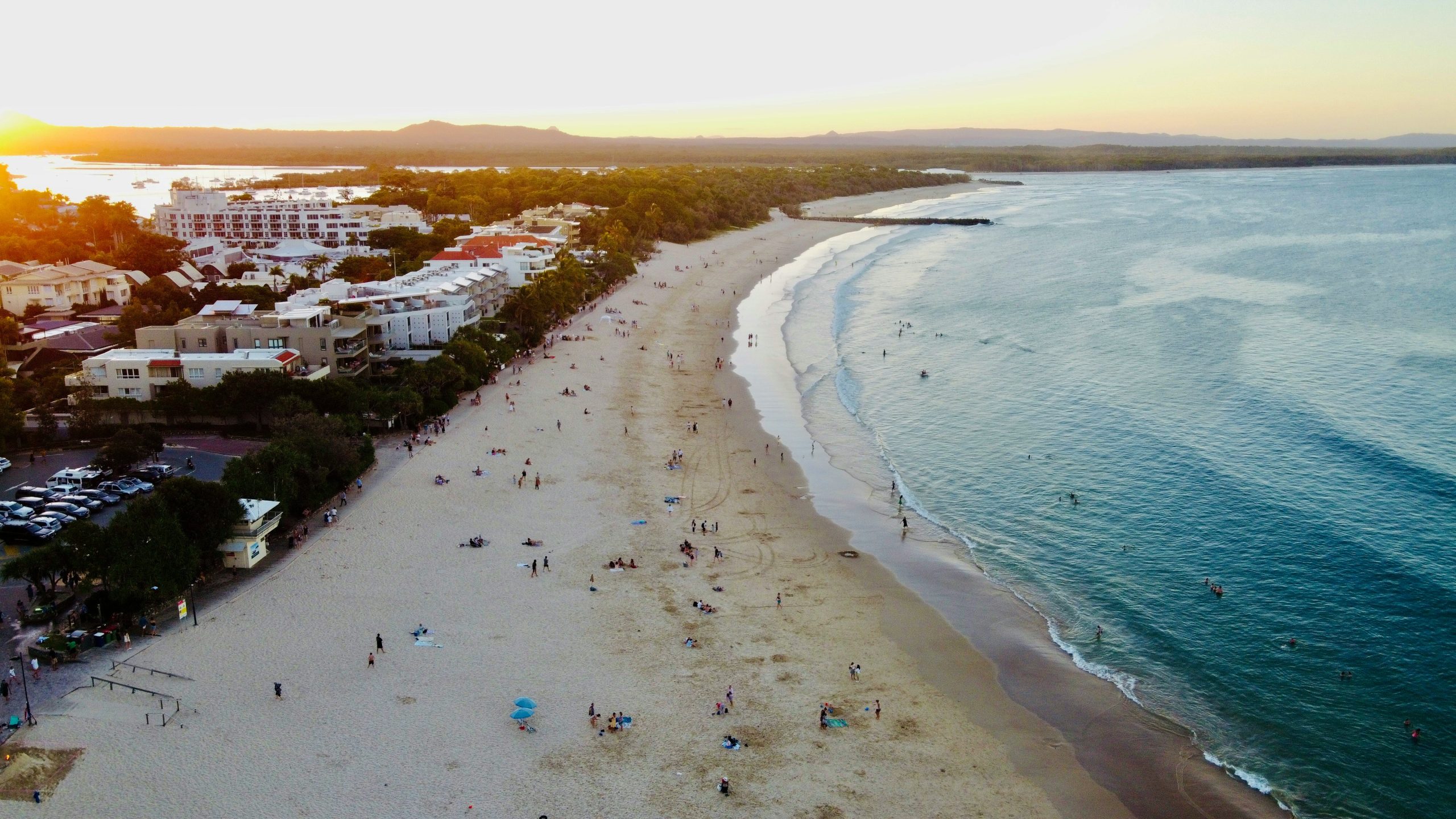 Noosa Main Beach Drone Shot