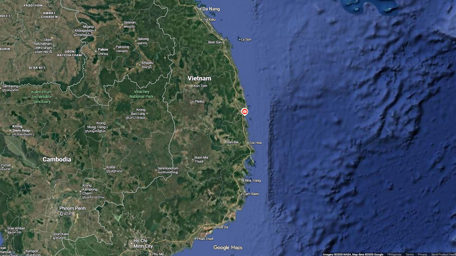 map of Bai Xep, near Quy Nhon, Vietnam