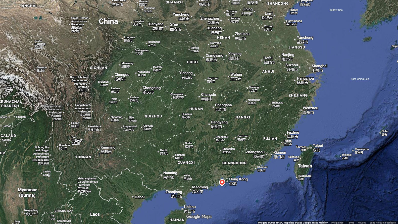map of Dong'ao Island, Zhuhai, China