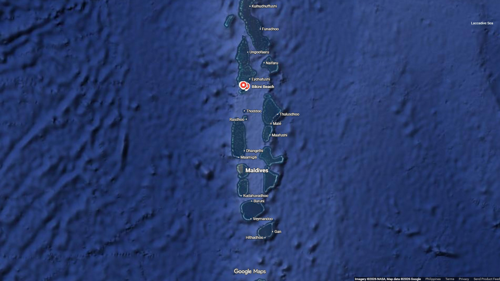 map of Fulhadhoo Beach, Maldives