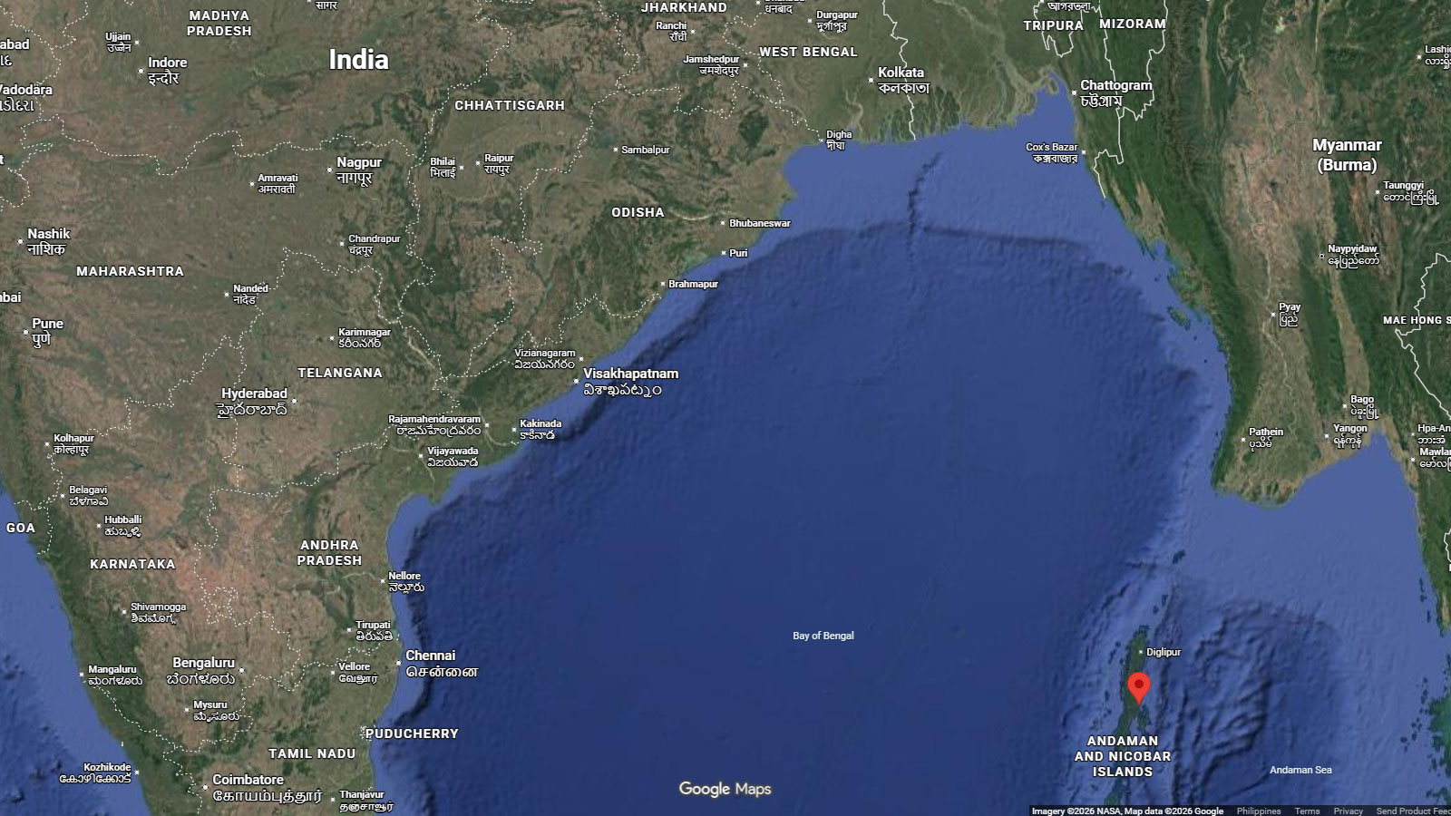 map of Lalaji Bay, Long Island, India