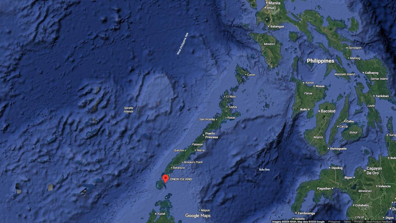 map of Onok Island, Balabac, Philippines