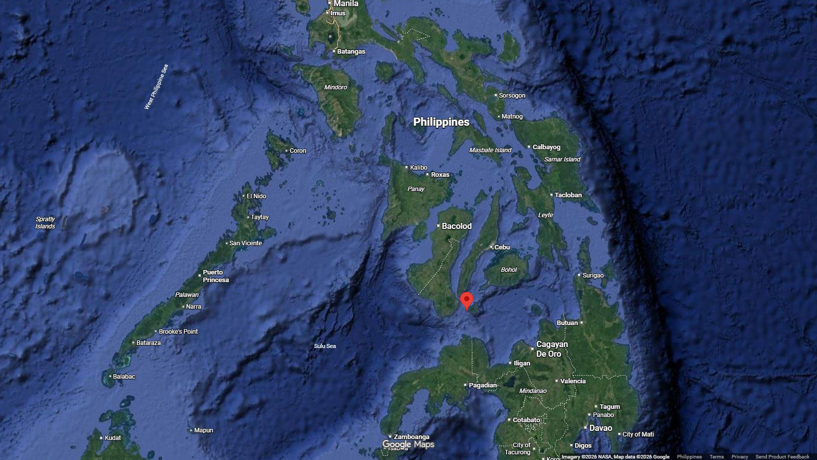 map of Paliton Beach, Siquijor, Philippines