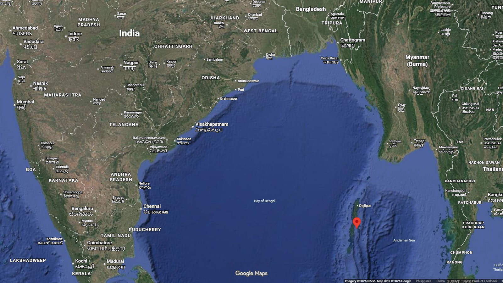 map of Radhanagar Beach, Havelock Island, India