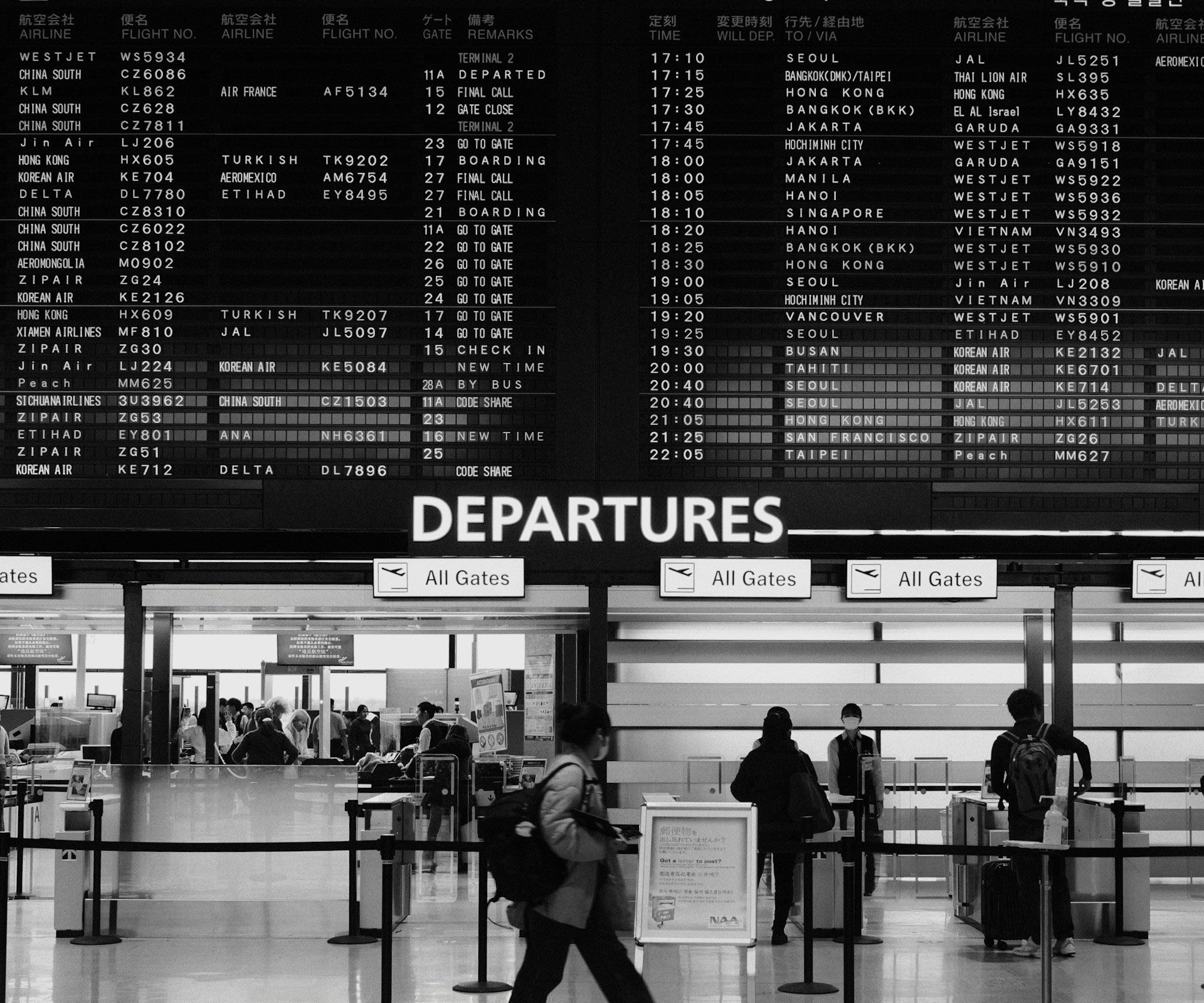 airport departure board traveller